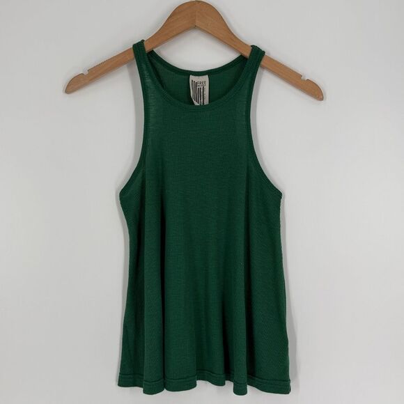 Free People Long Beach Ribbed Racerback Swing Tank in Green | Size XS - Picture 4 of 6
